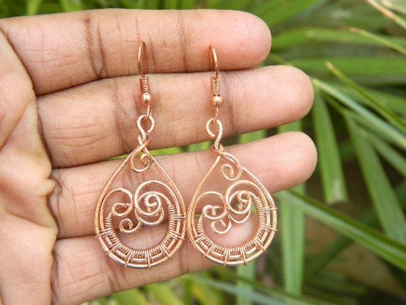 Handmade copper sale earrings