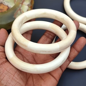 Ethically Sourced Natural Buffalo Horn Bone Bangle Bracelet Handcrafted Vintage Style Antique Look Designer Fashion Jewelry
