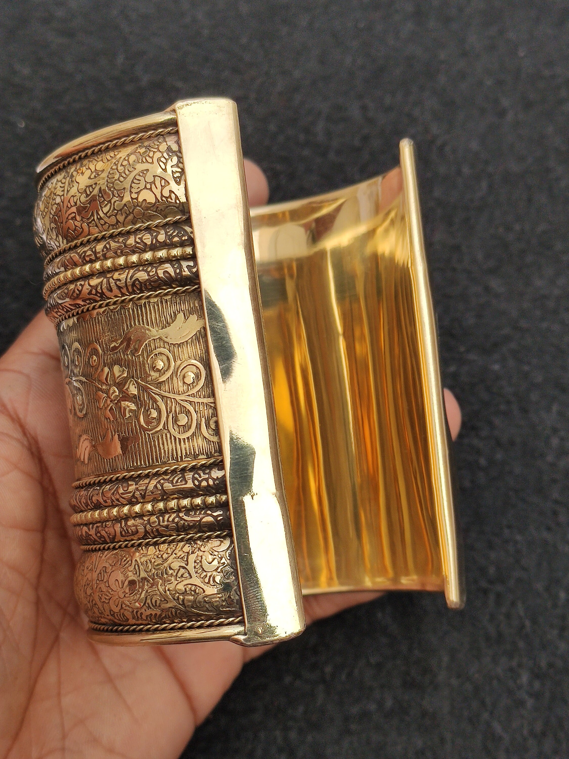 Handcrafted Brass Cuff Bangle, Vintage Style Indian Jewelry - Etsy