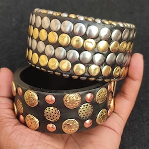 Wooden  Brass Bangle Bracelet Purely Handcrafted Chunky Wide Bangle Bohemian Exclusive Vinatge Style Unique Fashionable Bangle For Her