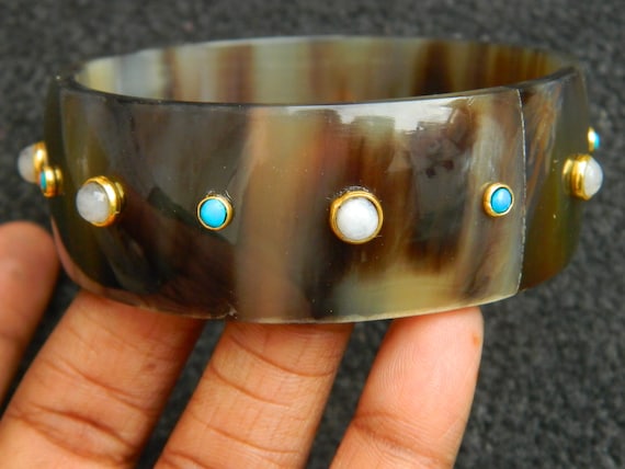 Horn Bone Jewelry Ethically Sourced Buffalo Horn Bangle With - Etsy