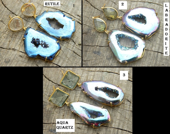 Druzy agate best sale earrings
