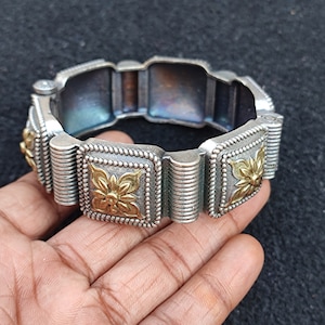 Dual Tone Silver Oxidized Bangle Vintage Antique Look Bracelet Kada Openable Screw Bangle Handcrafted Bohemianm Indian bangles for women