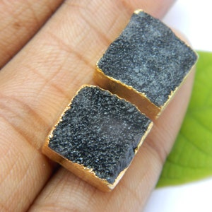 Natural Sugar Druzy Earring 18k Fill Gold Electroplated Earring Handmade Bohemian Designer Gemstone Jewelry Gift For Women