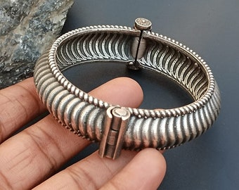 Silver Oxidised Bangle Bracelet Traditional Vintage Style