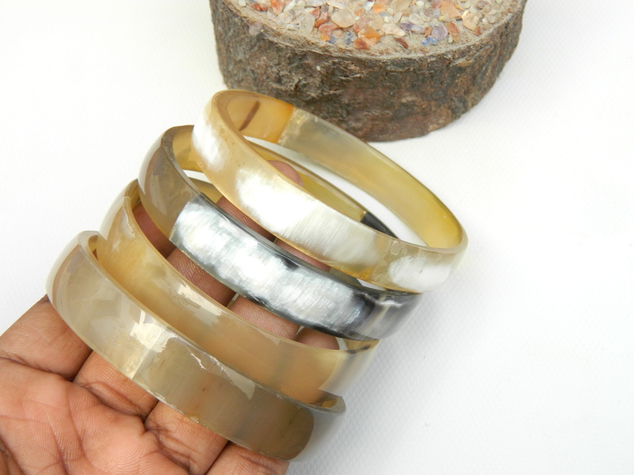 Ethically Sourced Natural Buffalo Horn Jewelry Horn Bangle