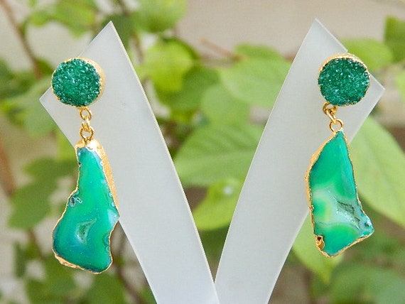 Druzy agate earrings clearance