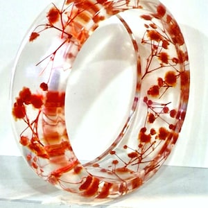 Natural Dried Flowers Bangle Handmade Pressed Flowers Bracelet Floral Resin Bracelets Botanical Jewelry Bohemian Bridesmaid Christmas gift
