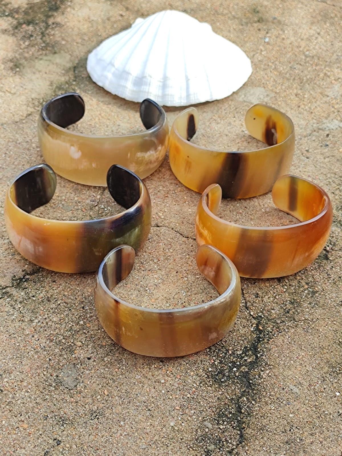 Ethically Sourced Natural Buffalo Horn Jewelry Horn Cuff Bangle