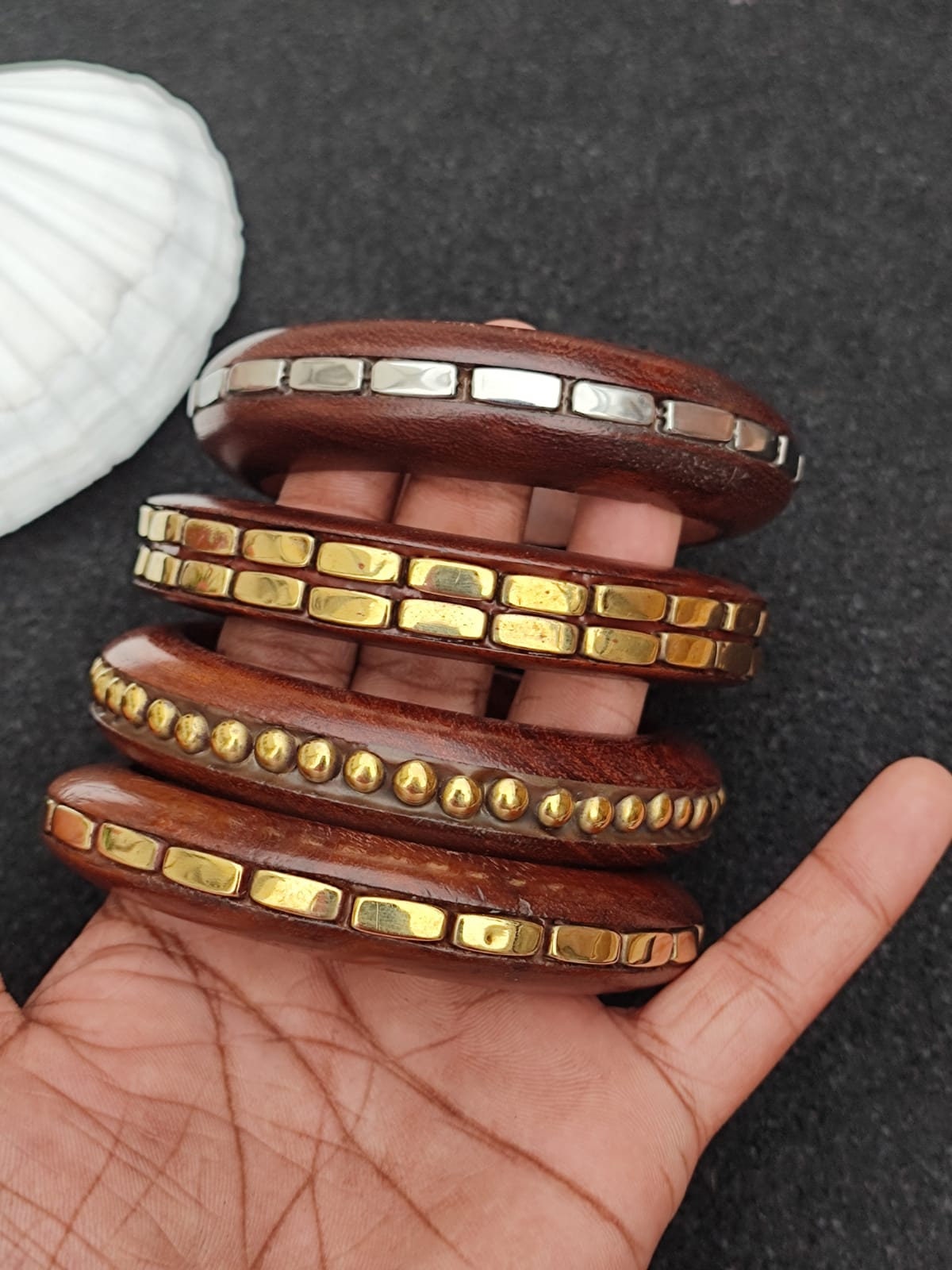 Wooden Brass Bangle Bracelet Purely Handcrafted Vinatge Wooden Brass Bangle Bracelet Purely Handcrafted Vinatge