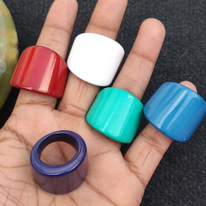 Blue, Red, & White Multi color Resin Ring Chunky ring Stacking Rings Purely Handcrafted Exclusive Rings Trendy Fashionable Ring for Her