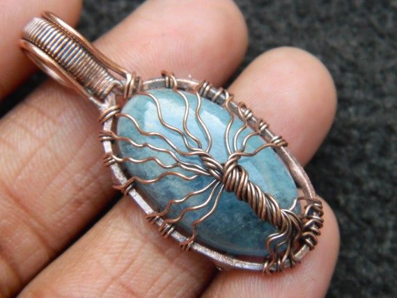 Aquamarine tree deals of life necklace