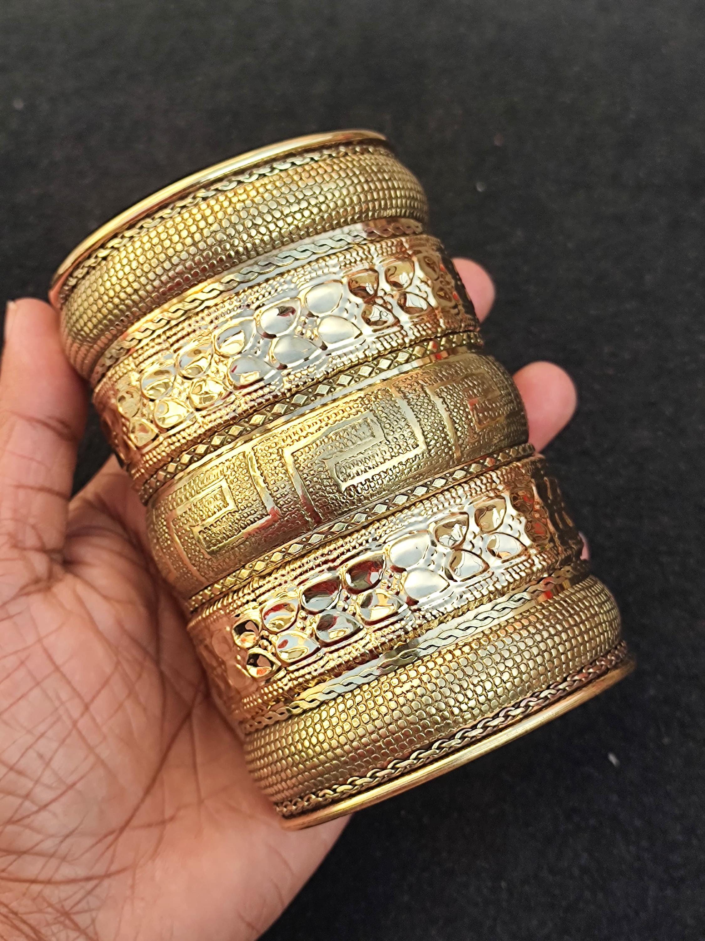 Handcrafted Brass Cuff Bangle: Antique Indian Jewelry - Etsy