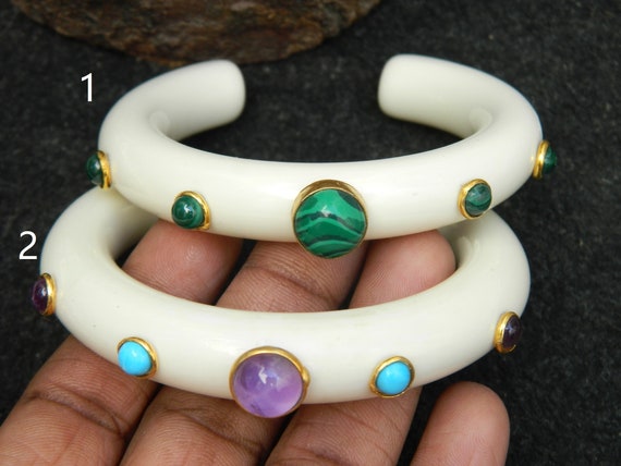 Grand Bracelet Bangle En Résine Vert Menthe à Pois Blancs, Style Rétro Et Vintage, Parfait Pour Une Touche Pinup !