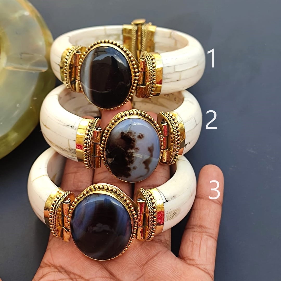 Horn Bone Jewelry Ethically Sourced Buffalo Bone Wide Bangle