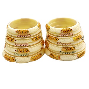 Rajasthani Rajputi Dhalu Bangles Chuda Set  Resin Mixed Ivory color Marwari Bangles Traditional Bangle Bridal Bangle Handmade Gift for Women