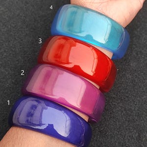 Multi Color Resin Bangle Bracelet Purely Handcrafted Exclusive Retro Wide Bangle Trendy Partywear Unique Fashion Jewelry for Women & Girl