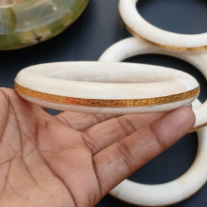 Buffalo Horn Bangle Bracelet, Brass Inlay, Handcrafted Vintage Style