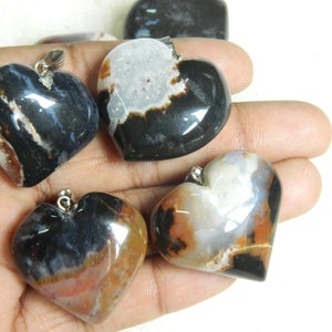 Natural Jasper Heart pendant Single Loop Pendant healing crystal stone pendant gemstone jewelry handmade gift for her