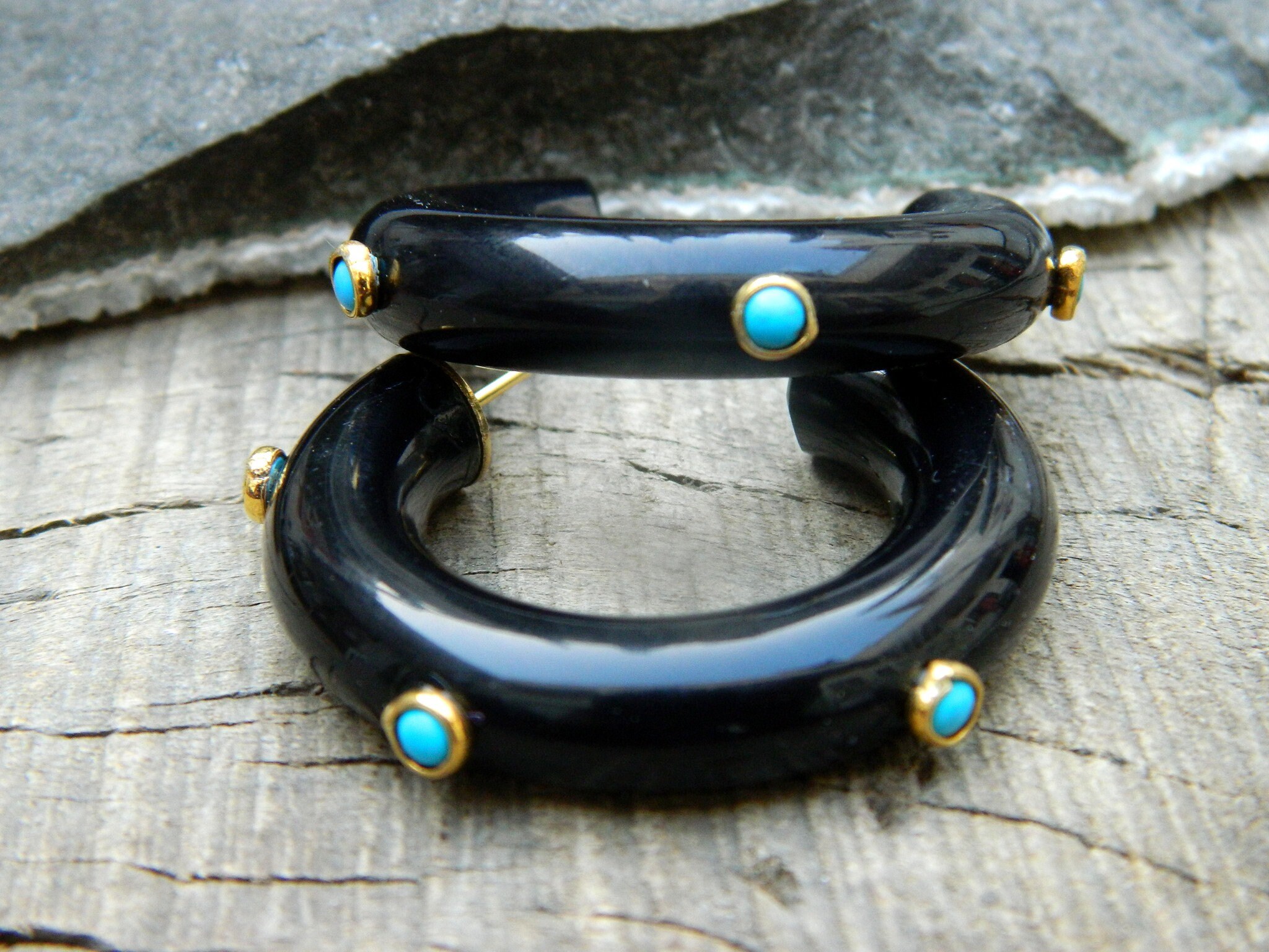Hoop Earring Resin Hoop Earring Black Color Resin Hoops With