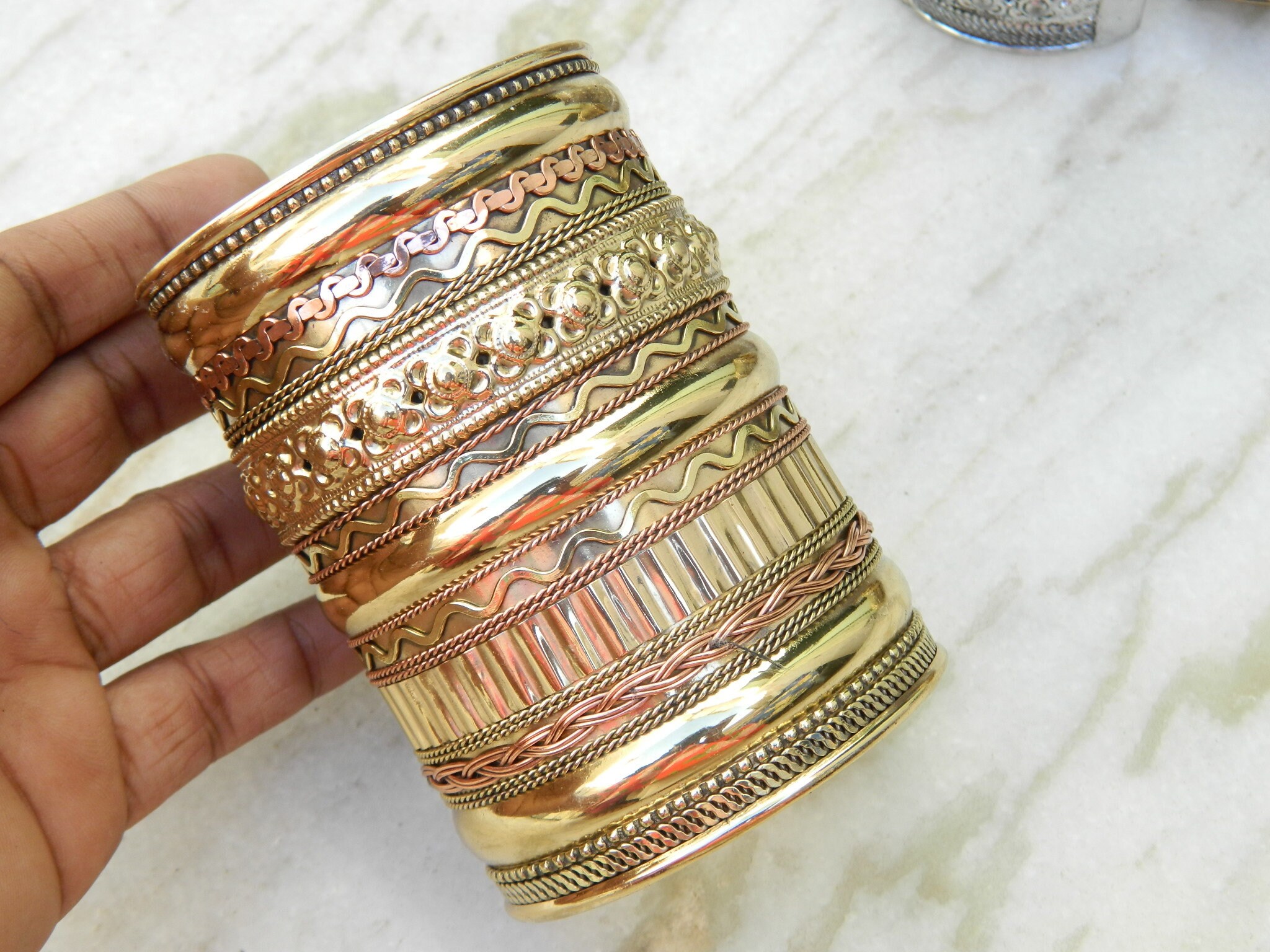 Handmade Brass Cuff Bangle Bracelet, Traditional Ethnic Jewelry - Etsy