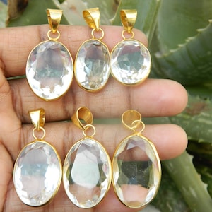 Natural Rock Crystal Gold Plated Bezel Set Designer Fashion Jewelry Bohemian Beautiful Unique Handmade Tribal Ethnic Gift Sale Code: A2