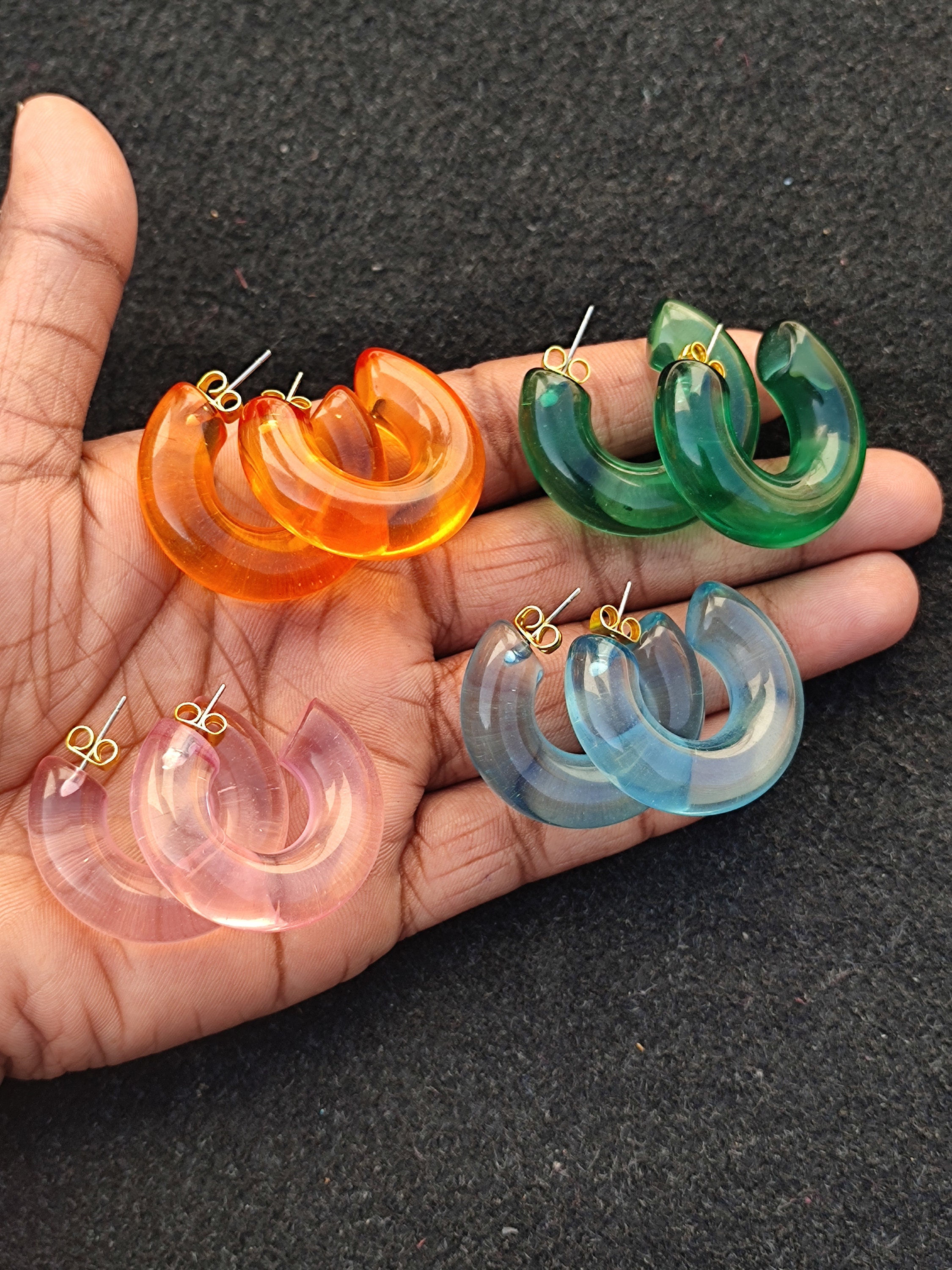 chunky-acrylic-hoop-earrings-colorful-resin-jewelry-boho-modern-gift