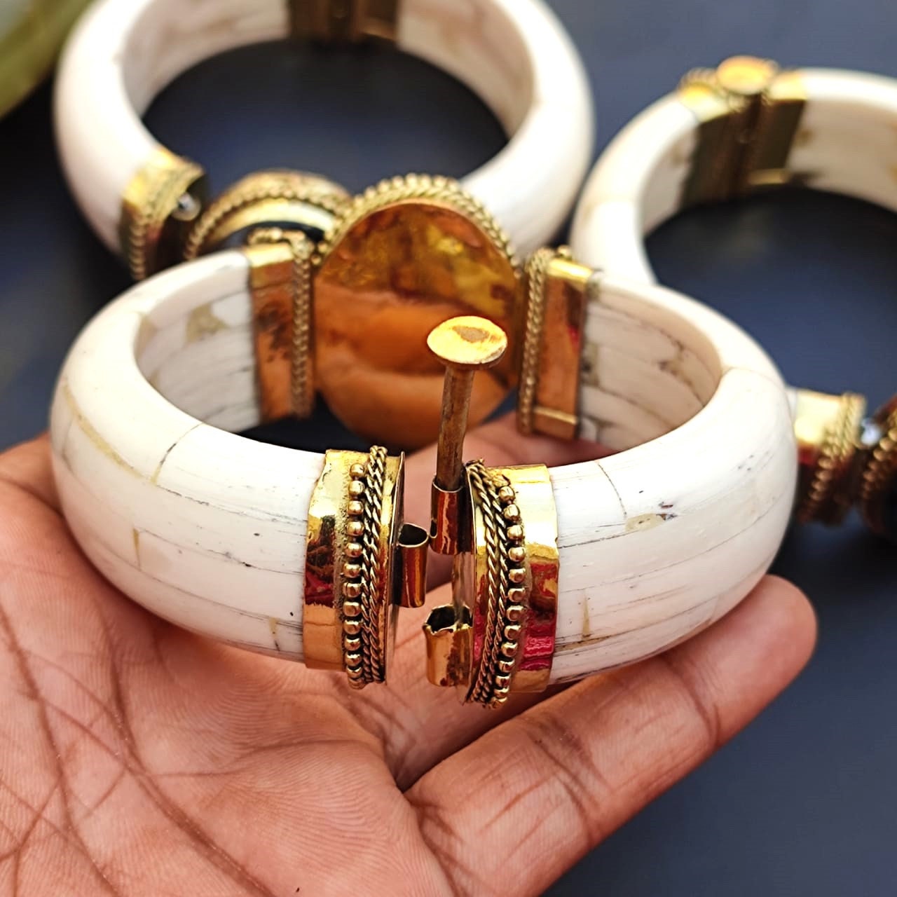 Horn Bone Jewelry Ethically Sourced Buffalo Bone Wide Bangle