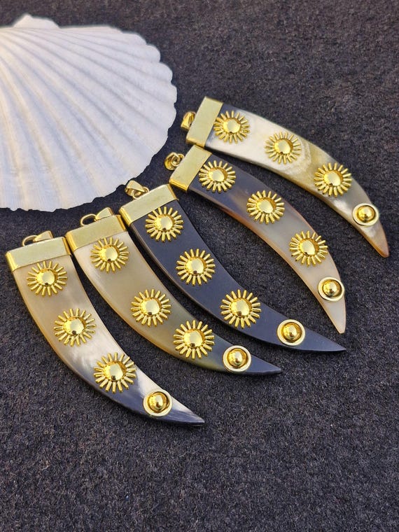 Horn Bone Jewelry Ethically Sourced Natural Buffalo Horn Flower