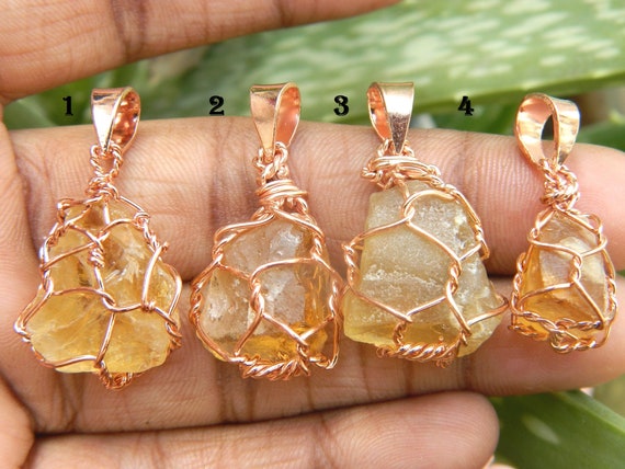 Buy Natural Citrine Gemstone Raw Pendant Handmade Copper Wire Wrapped Jewelry Filigree Art Work Pendant Unique Designer Fashion Jewelry Gift Online in India Etsy