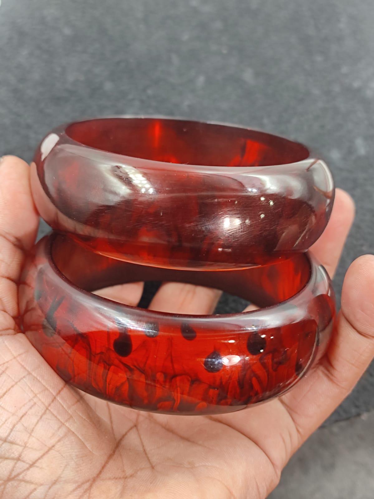 Red Resin Bangle Bracelet - Retro Wide Cuff, Summer Jewelry - Etsy