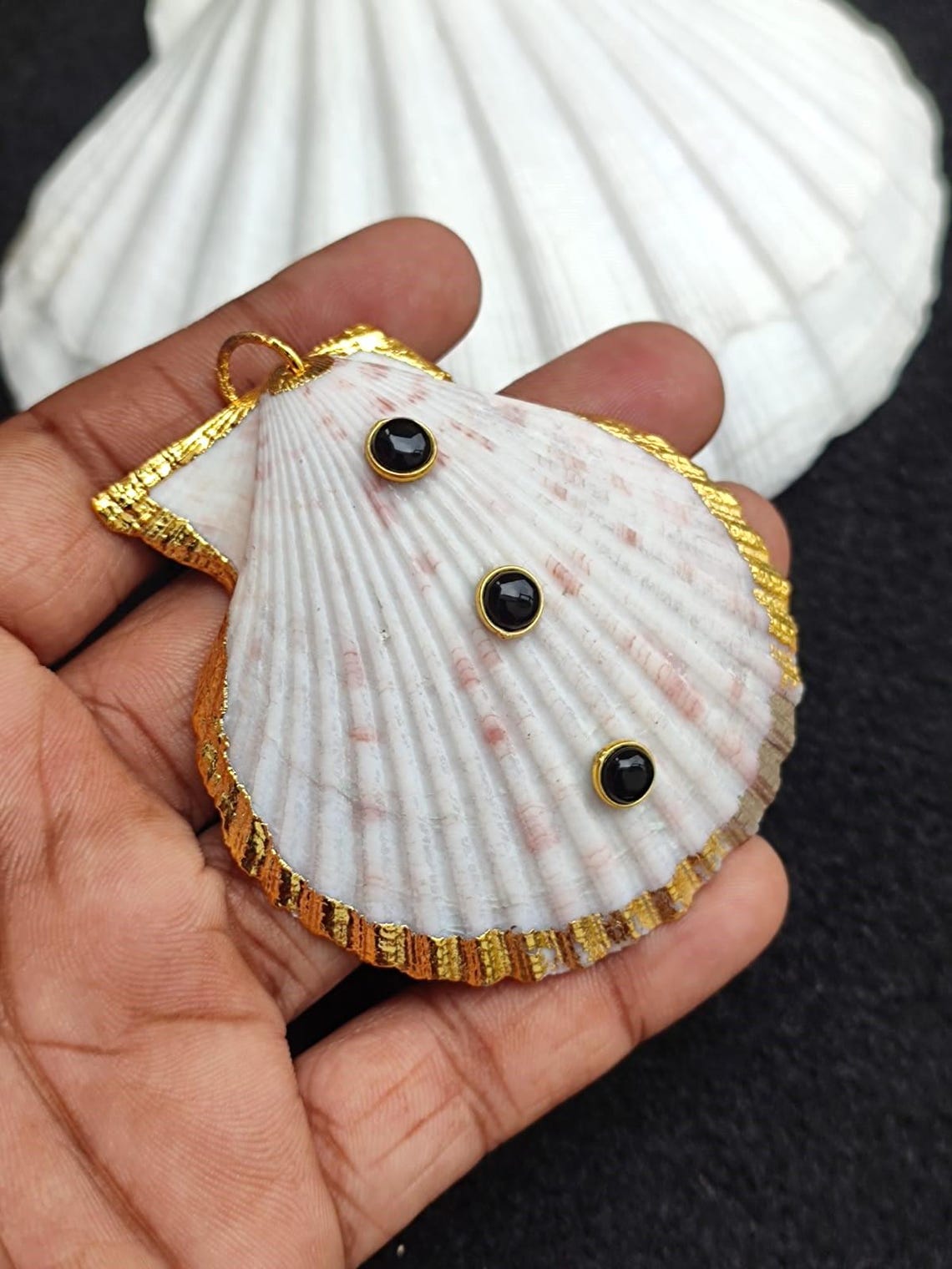 18k Gold Fill Scallop Seashell Pendant, Gemstone Charm Beach Jewelry - Etsy
