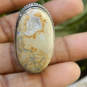 Jasper Ring, Silver plated Ring,oval shape,Boho Jewelry, Ring, gemstone Jewelry , gift for her, Sale