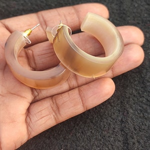 Horn Bone Jewelry Ethically Sourced Natural Buffalo Horn Hoop Earring Traditional Antique Style Earrings Handamade Gift For Women