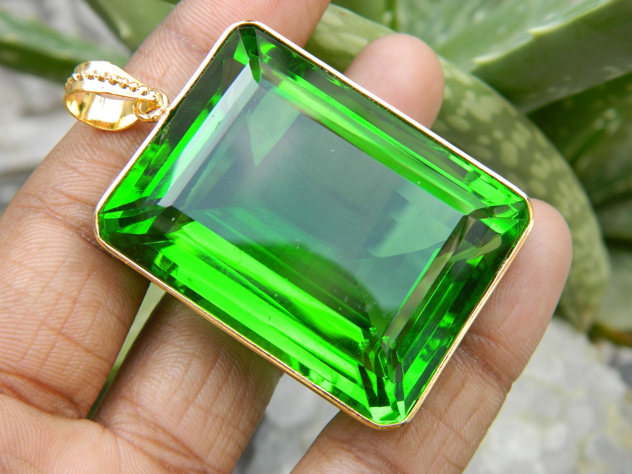 フランス　アンティーク　オクトゴナル　八角形　グリーンストーン　リング フランスアンティークオクトゴナル八角形グリーンストーンリング