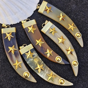 Horn Bone Jewelry Ethically Sourced Natural Buffalo Horn Star Theme Pendant Purely Handcrafted Vintage Style Antique Look Jewelry For Her