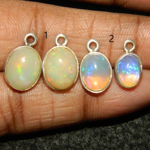 Äthiopischer Opal Anhänger/Lünette Set Sterling Silber Anhänger/Natürlicher Anhänger/Äthiopischer Opal/Charm Anhänger