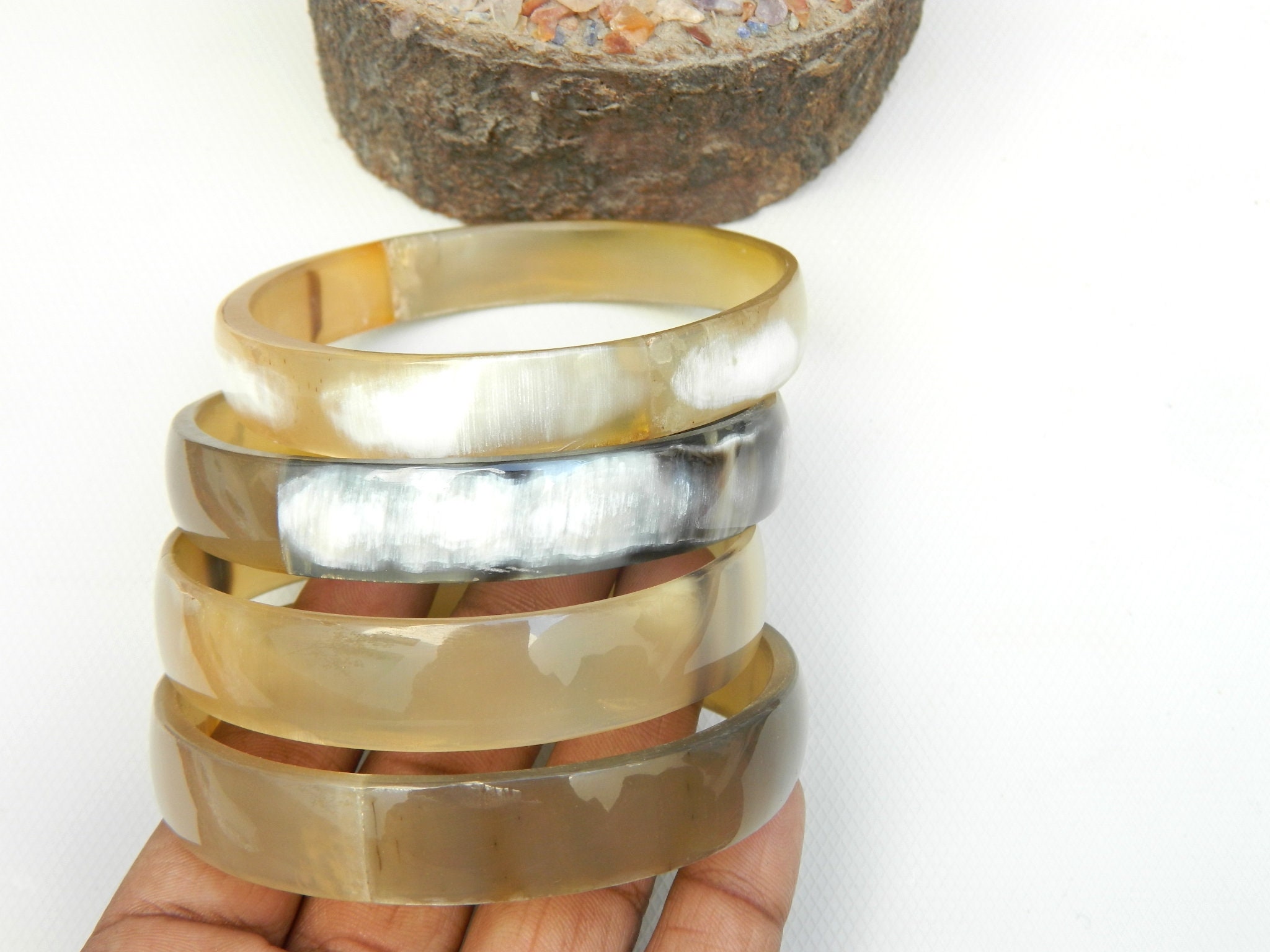 Ethically Sourced Natural Buffalo Horn Jewelry Horn Bangle