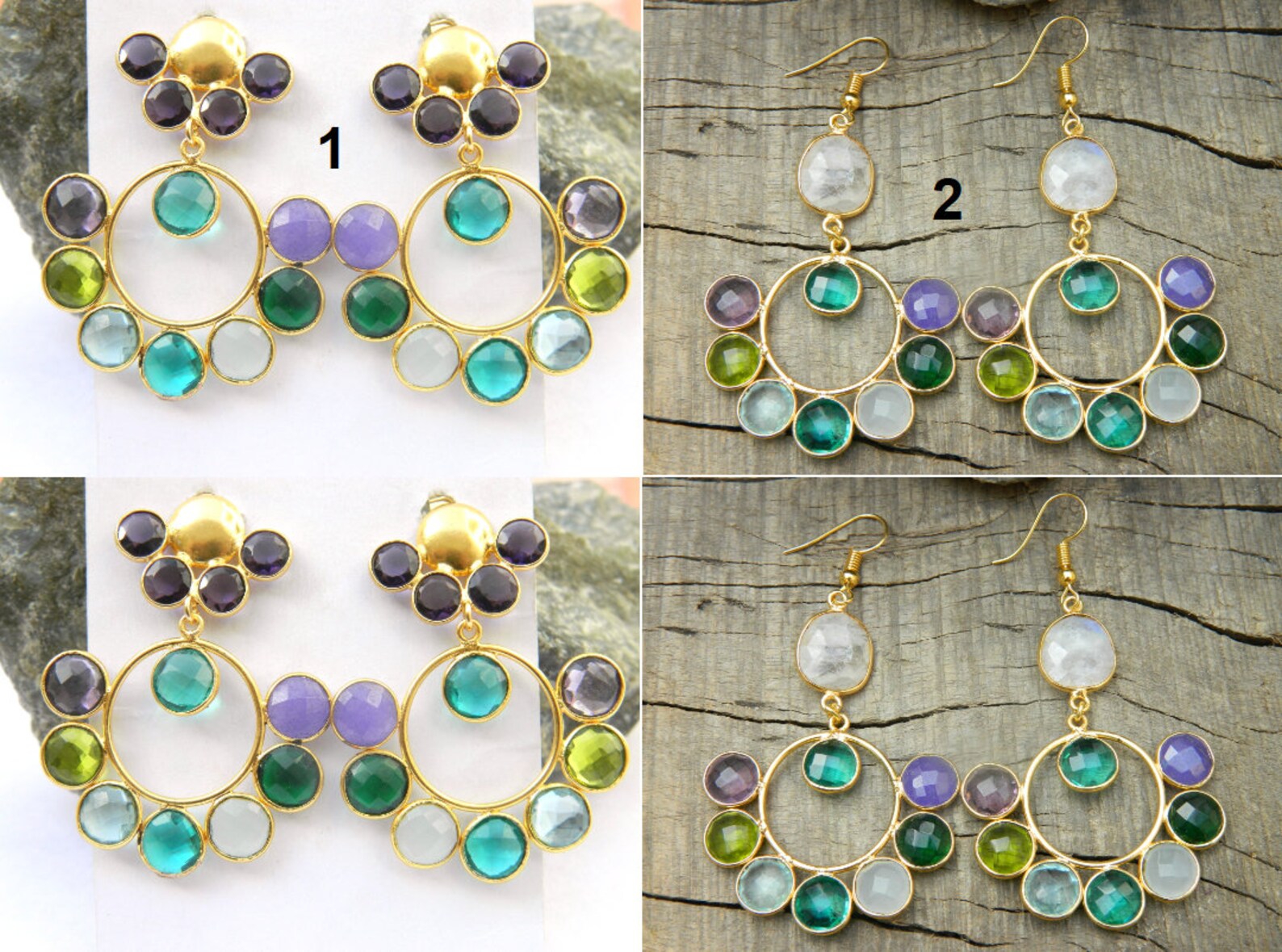 Multi Color Quartz man Made Quartz With Natural Moon Stone Etsy