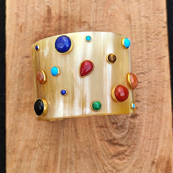 Horn Bone Jewelry Ethically Sourced Buffalo Horn Cuff Bangle