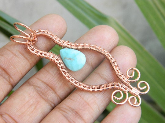 River Stone Copper Wire Wrapped Pendant – Gallery's Choice