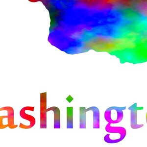 Washington State Map Watercolor Art Print 107 - Etsy