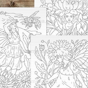 Printable Adult Coloring Pages Mythical Fairy Creatures Etsy
