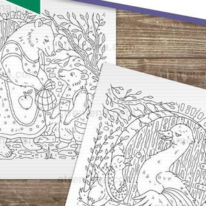 Woodland Animal Mothers Printable Coloring Pages