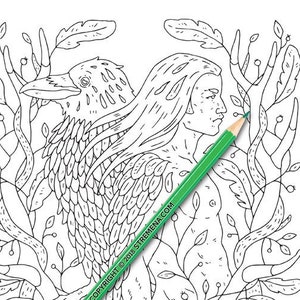 Printable Adult Coloring Pages Mythical Fairy Creatures Etsy