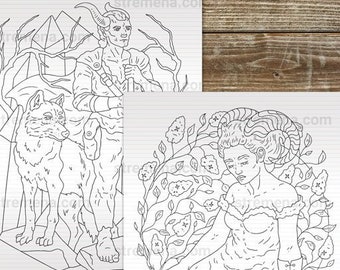 Mythical Demons: PDF Adult Coloring Pages