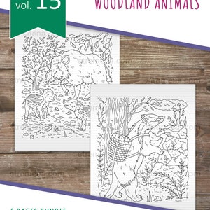 Woodland Animals Printable Coloring Pages: Badger and Boars