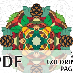 Christmas Mandala Coloring Book: PDF Printable