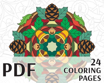Mandalas navideños para colorear (PDF imprimible)