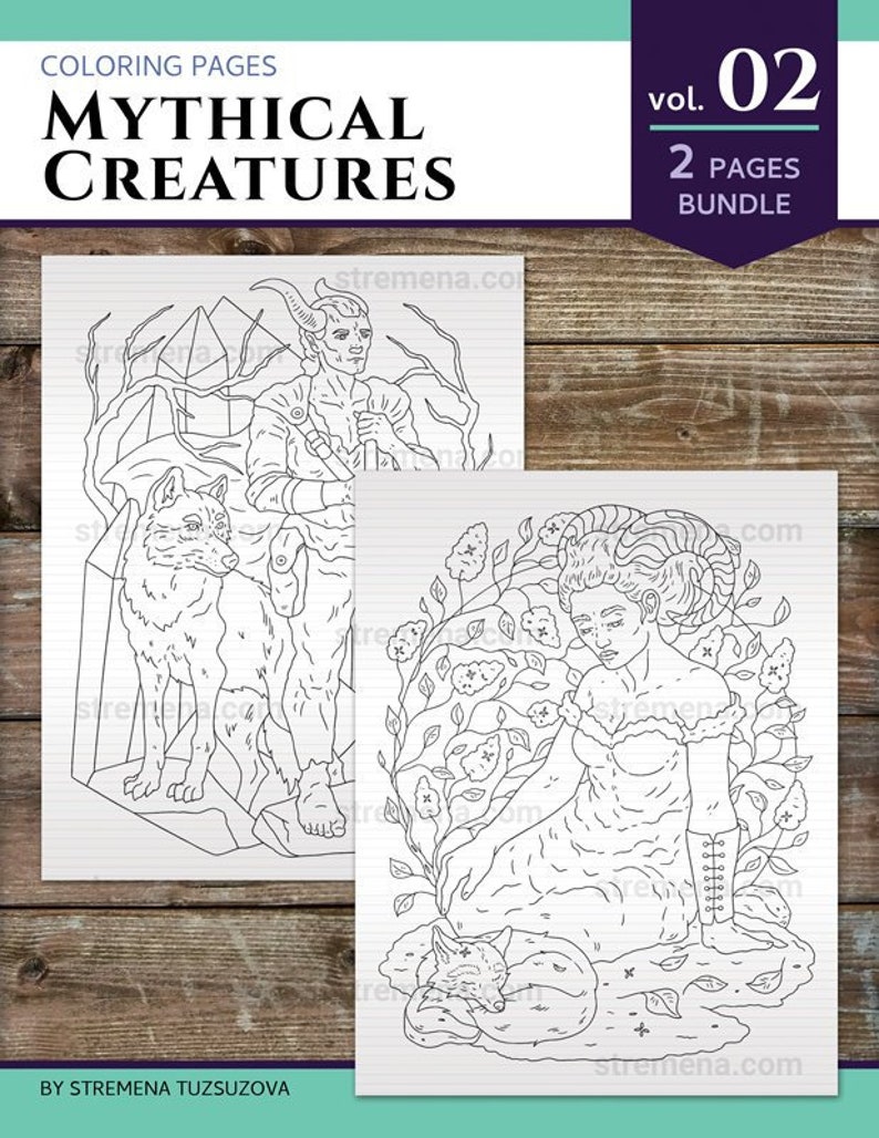 Mythical Demons: PDF Adult Coloring Pages | Etsy